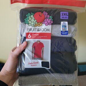 Fruit Of The Loom XXL Men's Eversoft cotton crew neck shirts  quantity 6